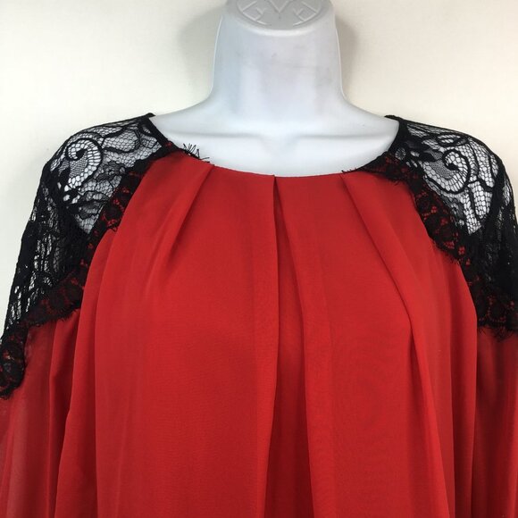 Bisou Bisou Color Block Black And Red Long Sleeves Dress Size 8. NWT - Picture 5 of 15